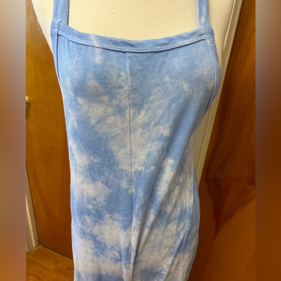 Anthropologie Maronie size L wide leg knit jumpsuit in a tie dye blue. - Picture 4 of 5